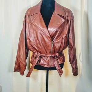 Vintage brown leather Thinsulate jacket!